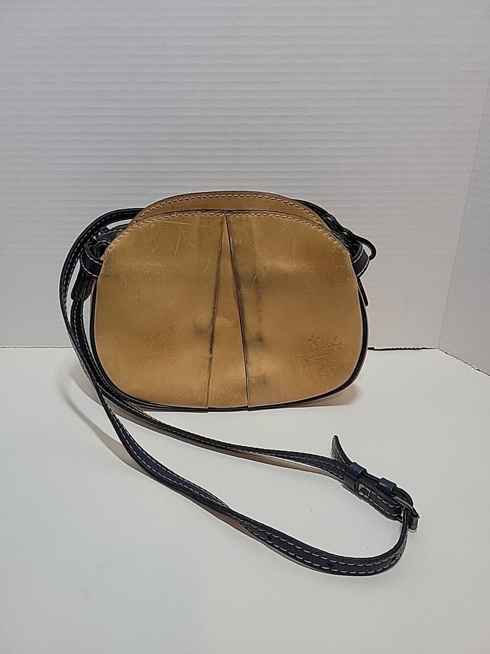 Patricia Nash Chania Brown Leather Convertible Small Cross Body Bag Distressed